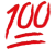 Emoji der zweimal unterstrichenen Zahl 100.