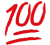Emoji der zweimal unterstrichenen Zahl 100.